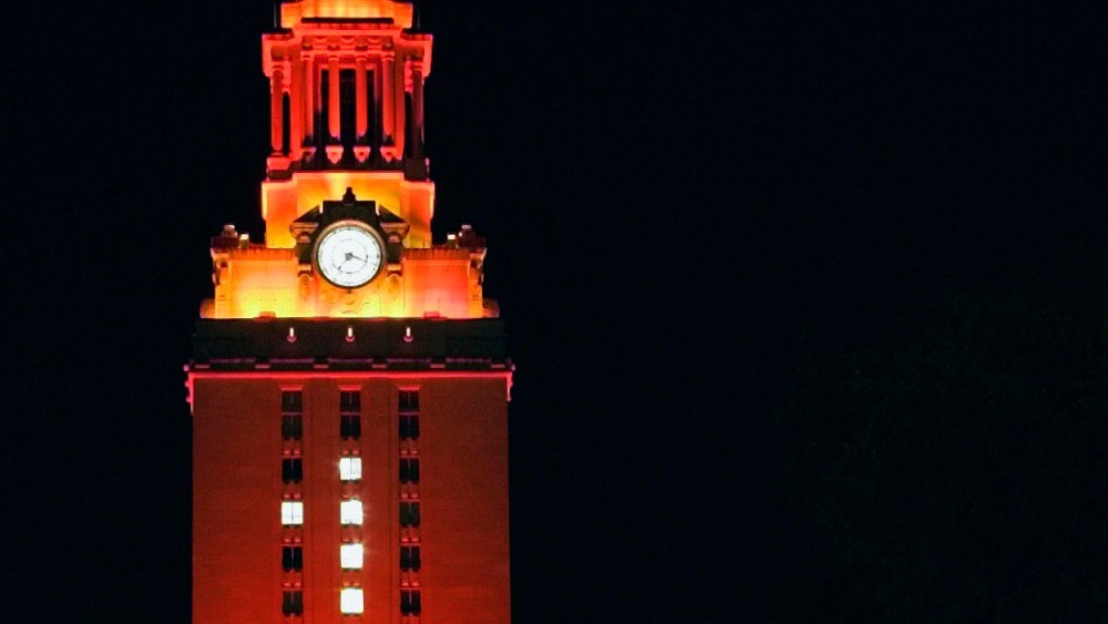 File Photo: This Jan. 5, 2006 file photo shows the Main Tower at the University of Texas in Austin, Texas. The Tower bathed in orange light and bearing a huge number one, celebrates the football team's win over Southern California in the Rose Bowl for...