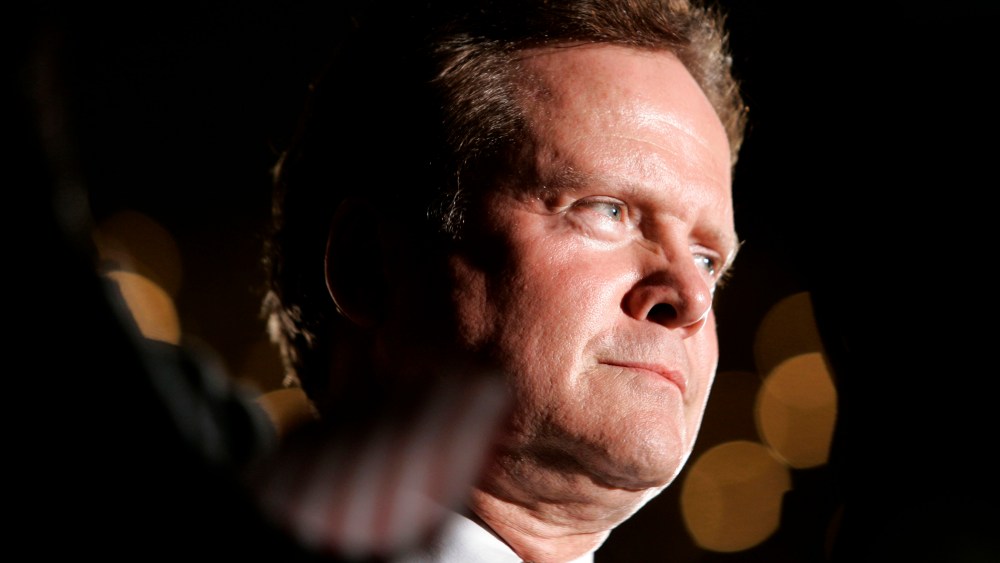 Then Senate candidate Jim Webb, D-Va., addresses his supporters after watching election day results in Vienna, Va., Nov. 8, 2006. (Photo by Haraz N. Ghanbari/AP)