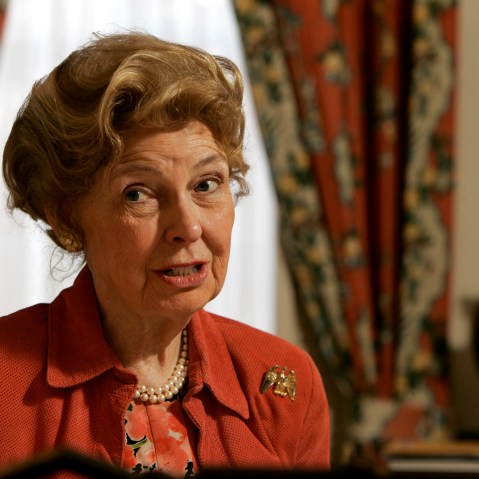 Phyllis Schlafly speaks during an interview in her office Wednesday, March 7, 2007 in Clayton, Mo.