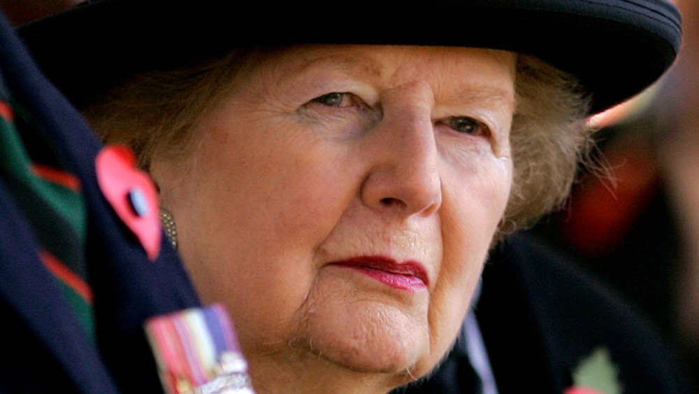 Former British Prime Minister Baroness Margaret Thatcher is seen at a wreath laying ceremony in London, in this Friday, Nov. 9, 2007 file photo. Former Prime Minister Margaret Thatcher was hospitalized in stable condition in central London on Saturday...