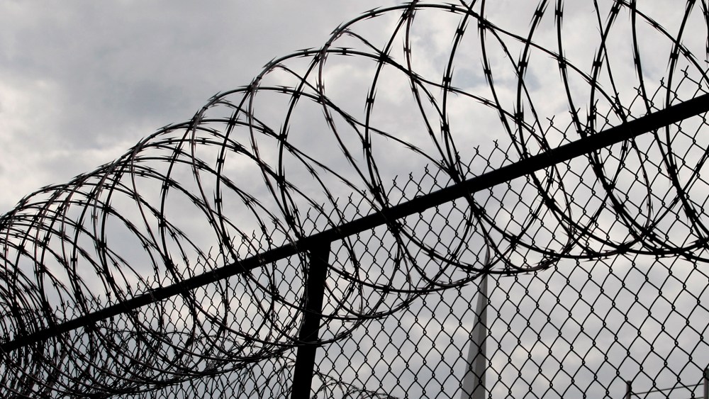 A view of barbed wire at the Louisiana State Penitentiary.