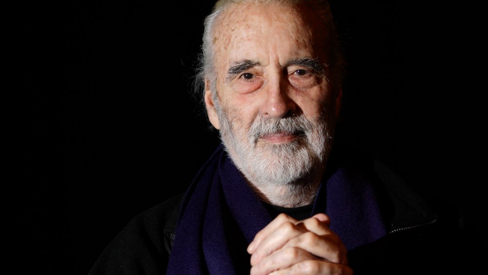 British actor Sir Christopher Lee is photographed before his interview with APTN, at the AP office in north London March 5, 2010. (Photo by Joel Ryan/AP)