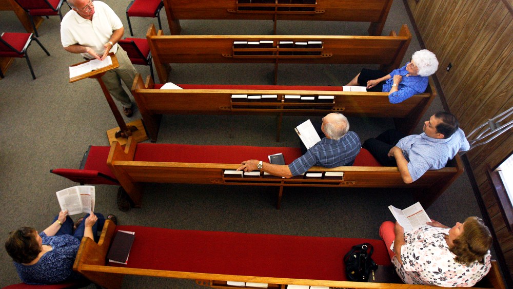 A Bible study at Barataria Baptist Church in Lafitte, La.