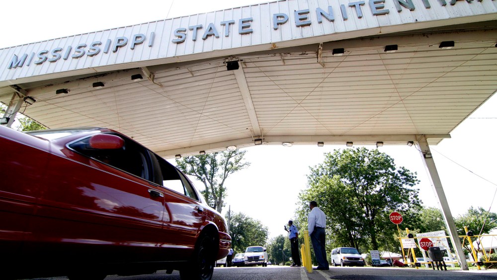 The front gate of the Mississippi State Penitentiary in Parchman, Miss.