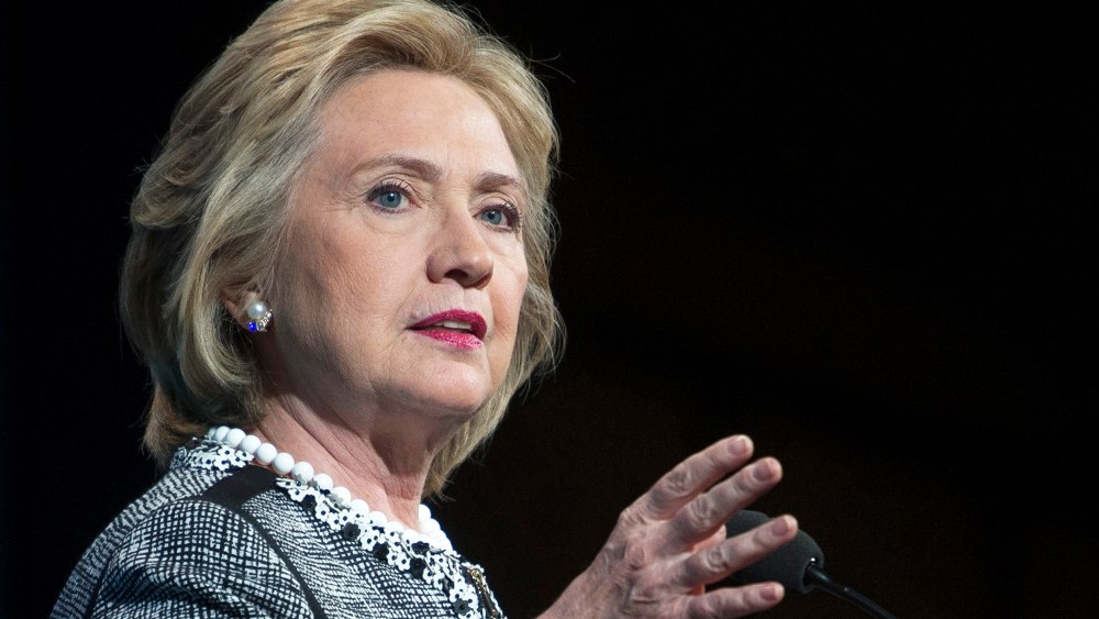 Hillary Rodham Clinton speaking in Washington, May 14, 2014.