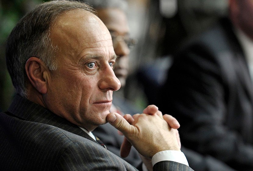 Rep. Steve King, R-Iowa, listens at the National Press Club in Washington on Feb. 8, 2011. (Photo by Cliff Owen/AP)