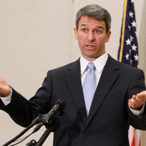 Virginia Attorney General Ken Cuccinelli gestures during a press conference in Richmond on May 10, 2011.  (File photo by Steve Helber/AP)