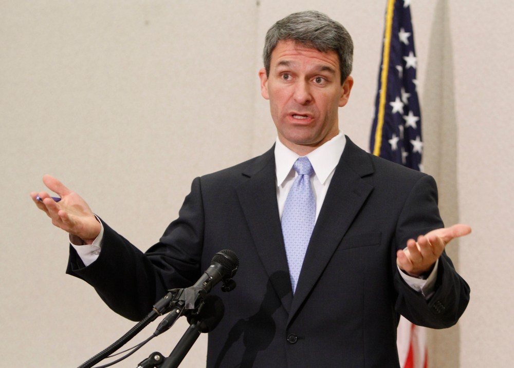Virginia Attorney General Ken Cuccinelli gestures during a press conference in Richmond on May 10, 2011. (File photo by Steve Helber/AP)