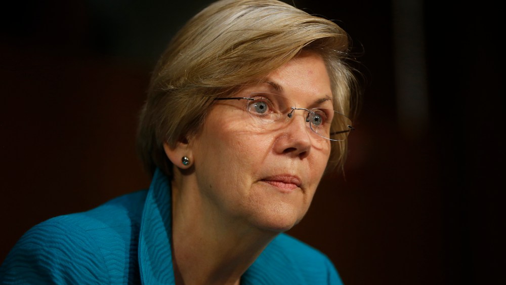 Sen. Elizabeth Warren, D-Mass., speaks during a hearing on Capitol Hill in Washington, D.C., June 25, 2014.
