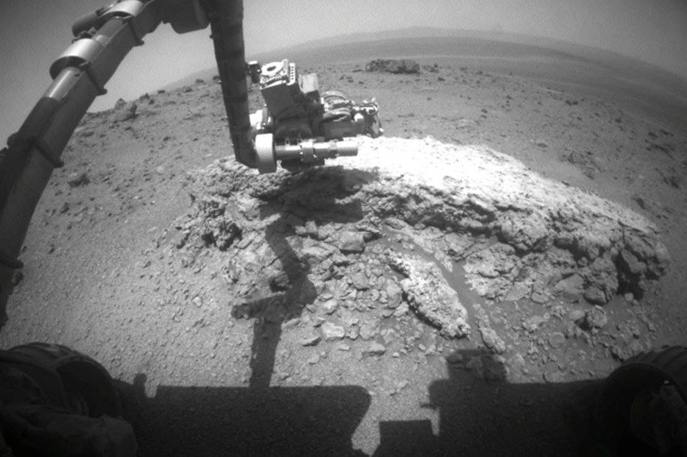 This image provided Thursday Sept. 1, 2011 by NASA shows NASA's Mars Exploration Rover Opportunity using its camera to take this picture showing the rover's arm extended, Aug. 21, 2011.