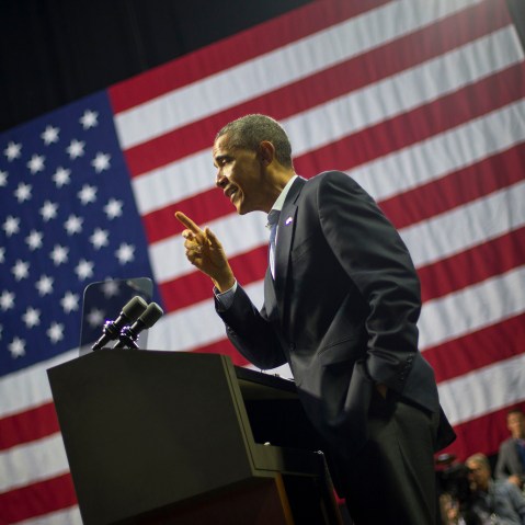 President Barack Obama speaks during an event in Philadelphia, Pa., Nov. 2, 2014. (Photo by Pablo Martinez Monsivais/AP)