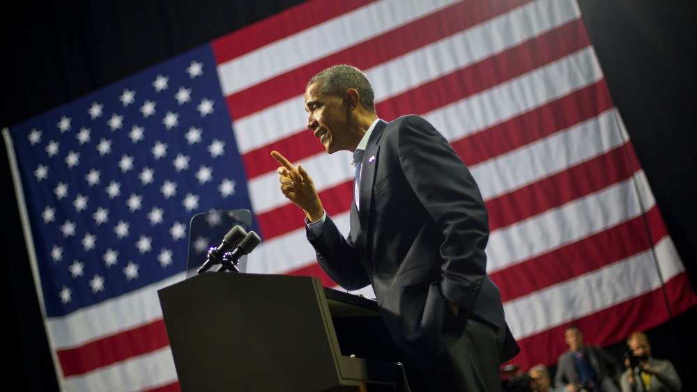President Barack Obama speaks during an event in Philadelphia, Pa., Nov. 2, 2014. (Photo by Pablo Martinez Monsivais/AP)