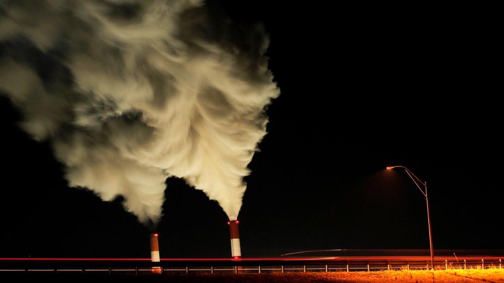 Smokestacks are seen at a coal-fired power plant in La Cygne, Kansas, Jan. 19, 2012.