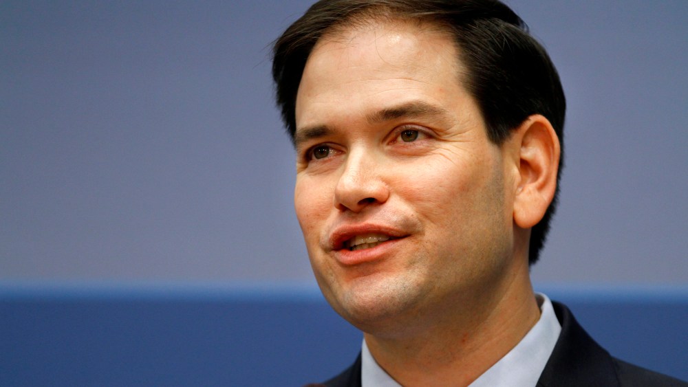 Senate Foreign Relations Committee member Sen. Marco Rubio, R-Fla. speaks about foreign policy, Wednesday, April 25, 2012, at the Brookings Institution in Washington. (AP Photo/Jacquelyn Martin)