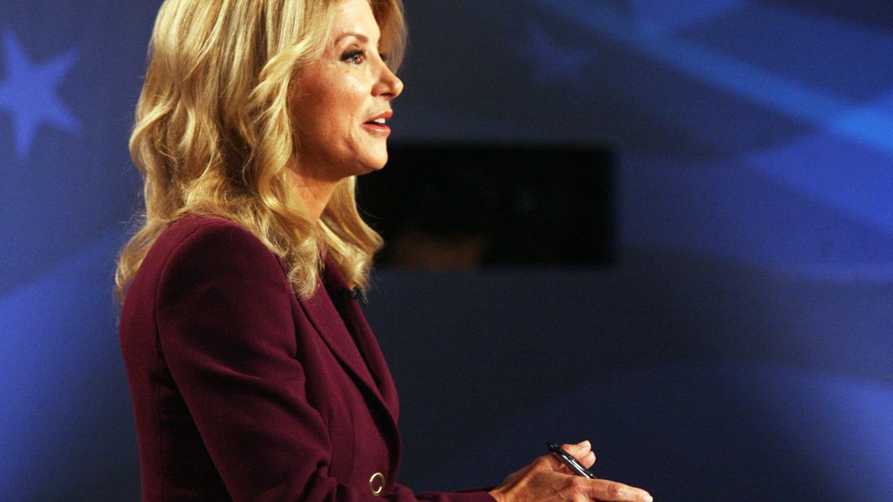 Texas state Sen. Wendy Davis speaks during the Rio Grande Valley Gubernatorial Debate between her and Texas Attorney General Greg Abbott in Edinburg, Texas on Friday, Sept. 19, 2014.