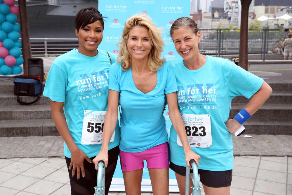 Alicia Quarles, E! News correspondent, Diem Brown, Ovarian cancer advocate and Dr. Karlan, Director of Cedars-Sinai Women's Cancer Program pose for a portrait during Cedars-Sinai 2nd Annual Run For Her New York 5K Run and Friendship Walk on Sept. 6, 201