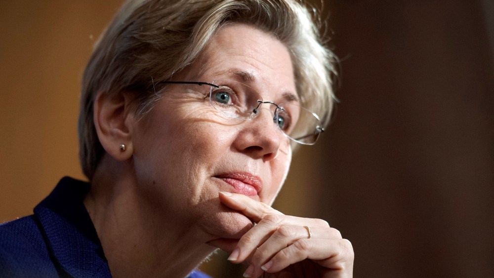 Sen. Elizabeth Warren, D-Mass., listens during a hearing on Capitol Hill in Washington, March 7, 2013. (Photo by Cliff Owen/AP)
