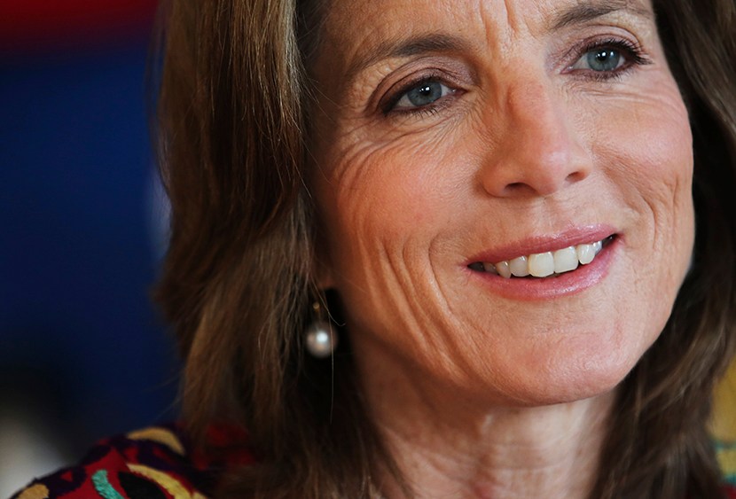 In this Tuesday, March 26, 2013 photo Caroline Kennedy smiles during an interview with the Associated Press in New York.  (Photo by Mary Altaffer/AP)