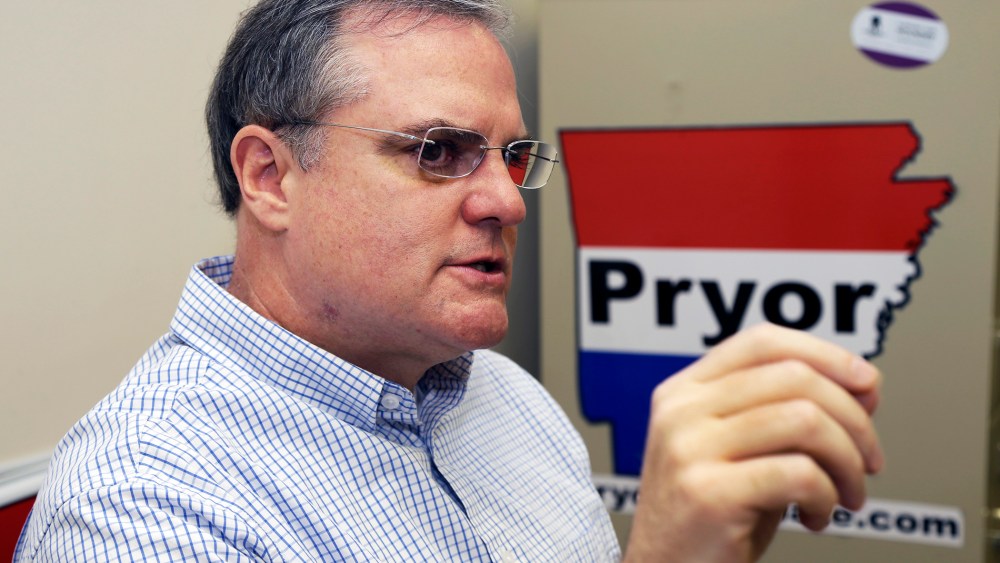 U.S. Sen. Mark Pryor is interviewed at his campaign office in Little Rock, Ark., Aug. 2, 2013.