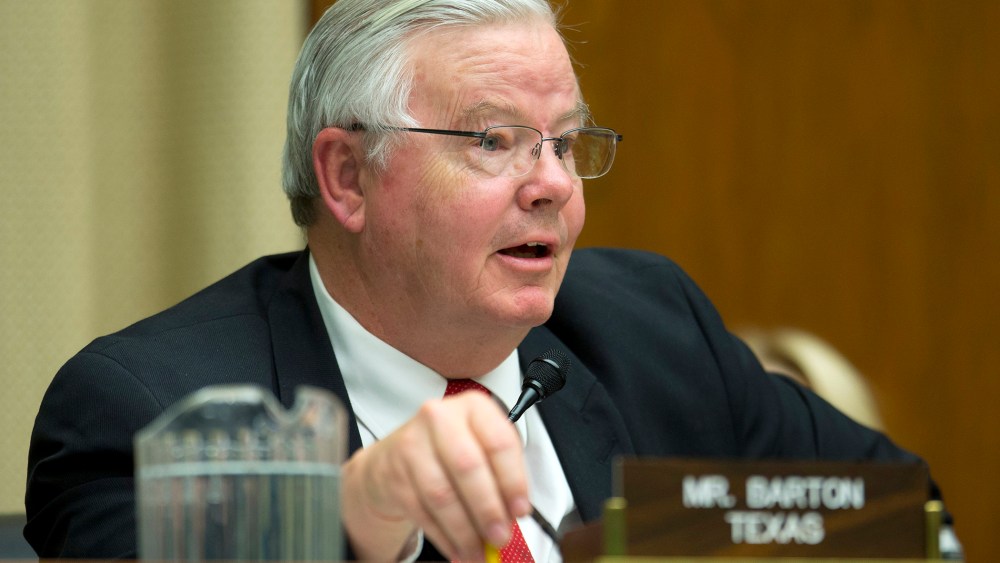 Rep. Joe Barton, R-Texas, hearing testimony before the House Energy and Commerce subcommittee on Oversight and Investigation on Capitol Hill in Washington, Tuesday, April 1, 2014.