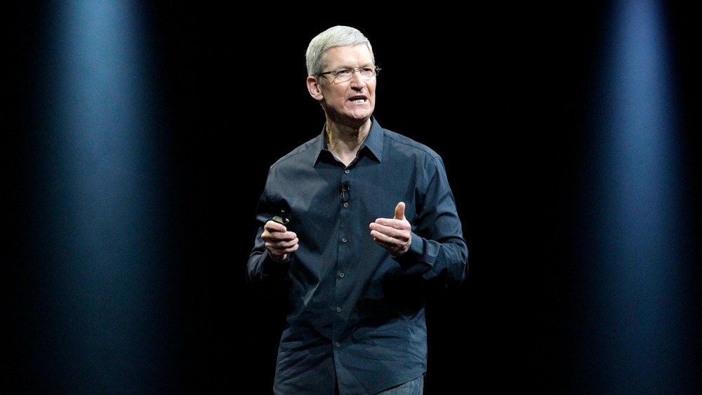 In this June 2 2014 file photo, Apple CEO Tim Cook speaks at an event in San Francisco, Calif. (Photo by Jeff Chiu/AP)