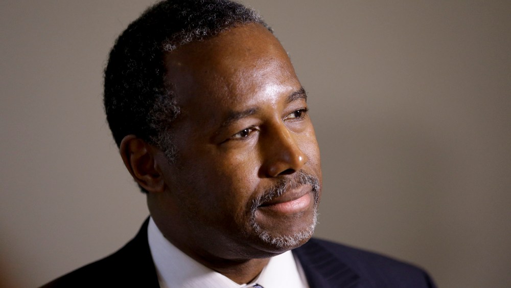 Republican presidential candidate Ben Carson speaks during a campaign event at the University of Iowa, Jan. 29, 2016 in Iowa City, Ia. (Photo by Chris Carlson/AP)