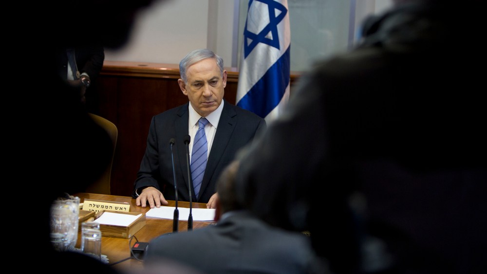 Israeli Prime Minister Benjamin Netanyahu attends a weekly cabinet meeting in Jerusalem, Jan. 4, 2015. (Photo by Oded Balilty/Pool/AP)