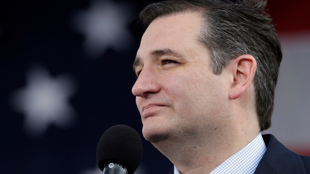 Republican presidential candidate Sen. Ted Cruz, R-Texas, pauses while speaking at a campaign rally in Concord, N.C., March 13, 2016. (Photo by Gerry Broome/AP)