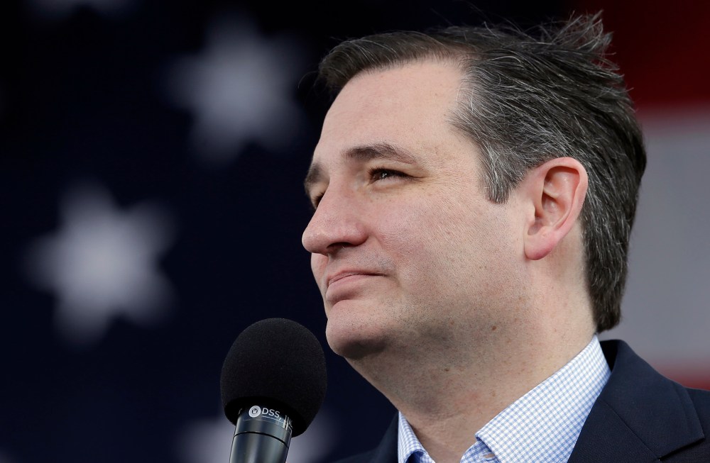 Republican presidential candidate Sen. Ted Cruz, R-Texas, pauses while speaking at a campaign rally in Concord, N.C., March 13, 2016. (Photo by Gerry Broome/AP)
