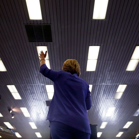 Democratic presidential candidate Hillary Clinton speaks at a rally at California State University, San Bernardino, June 3, 2016, in San Bernardino, Calif. (Photo by John Locher/AP)