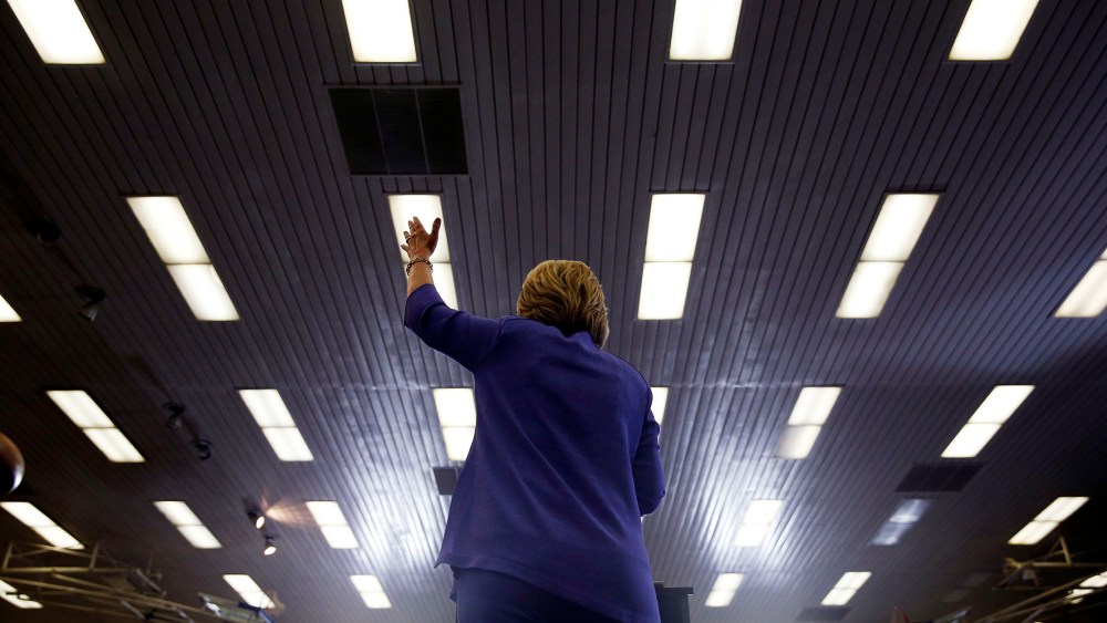 Democratic presidential candidate Hillary Clinton speaks at a rally at California State University, San Bernardino, June 3, 2016, in San Bernardino, Calif. (Photo by John Locher/AP)