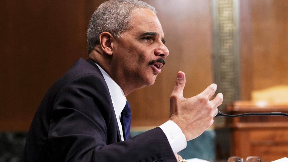 Attorney General Eric Holder testifies on Capitol Hill, April 3, 2014.