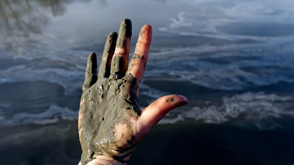 Wet coal ash from the Dan River