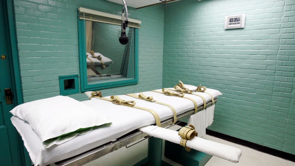 The gurney in the death chamber in Huntsville, Texas.