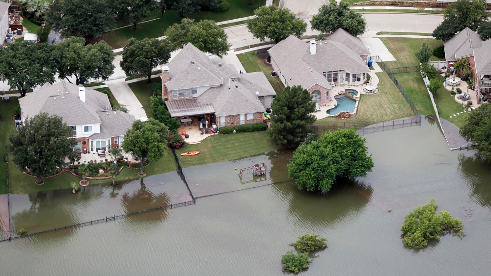 Lake Lewisville encroaches on residents backyards on May 29, 2015 in The Colony, Texas. (Photo by Brandon Wade/AP)