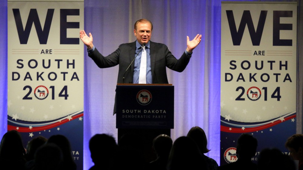 U.S. Senate candidate Rick Weiland speaks at the Democratic Convention Friday evening, June 27, 2014 in Yankton, SD.
