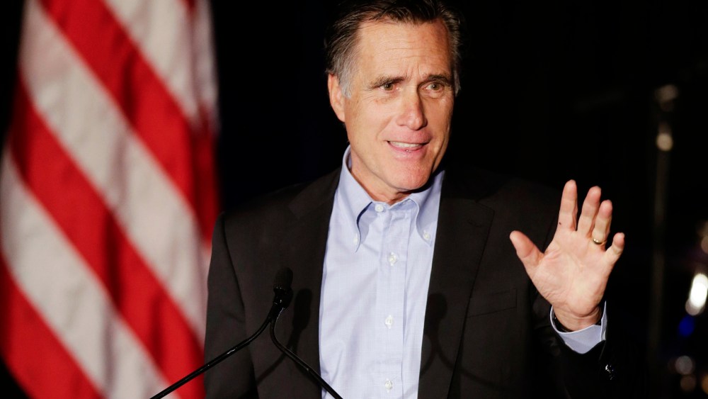 Former Republican presidential candidate Mitt Romney speaks during the Republican National Committee's winter meeting in San Diego, Jan. 16, 2015. (Photo by Gregory Bull/AP)