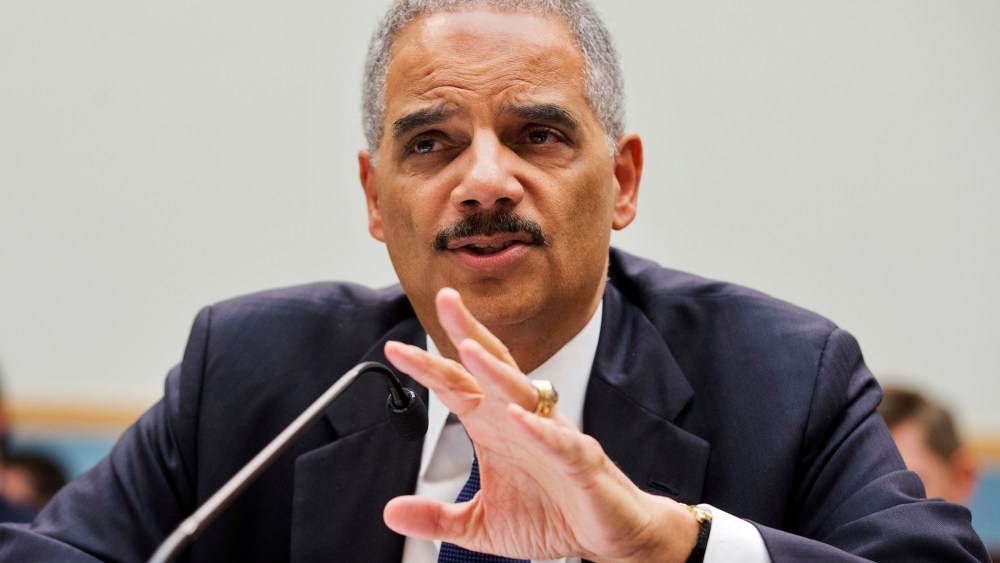 Attorney General Eric Holder testifies on Capitol Hill in Washington, April 8, 2014.