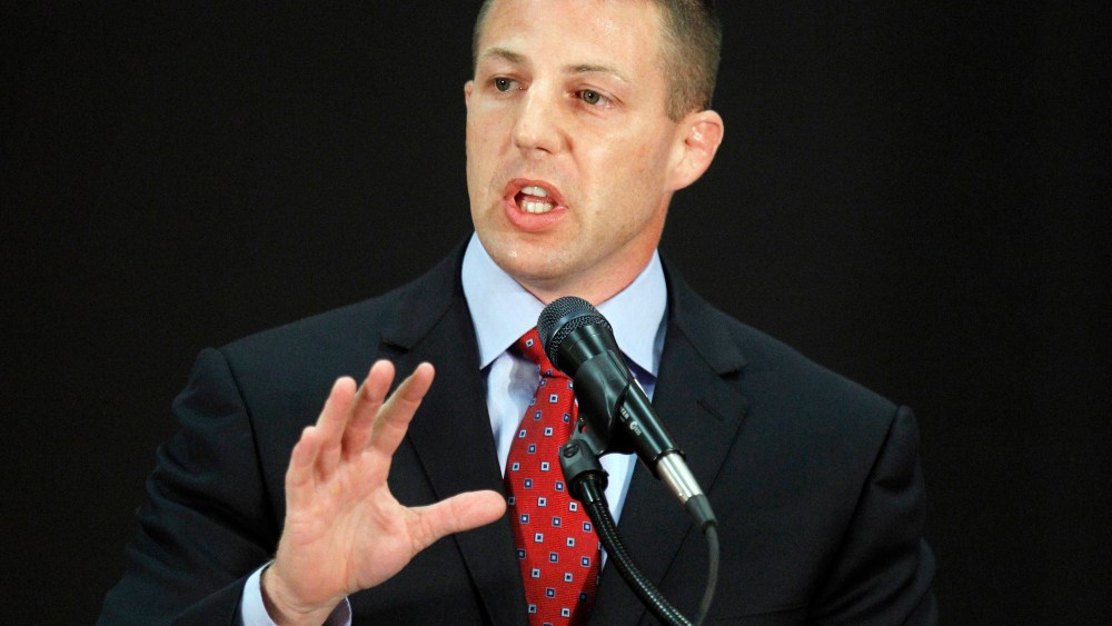 Republican candidate for the U.S. House of Representatives from the 2nd district of Oklahoma Markwayne Mullin answers a question during a debate at Rogers State University in Claremore, Okla. on Monday, Oct. 29, 2012.