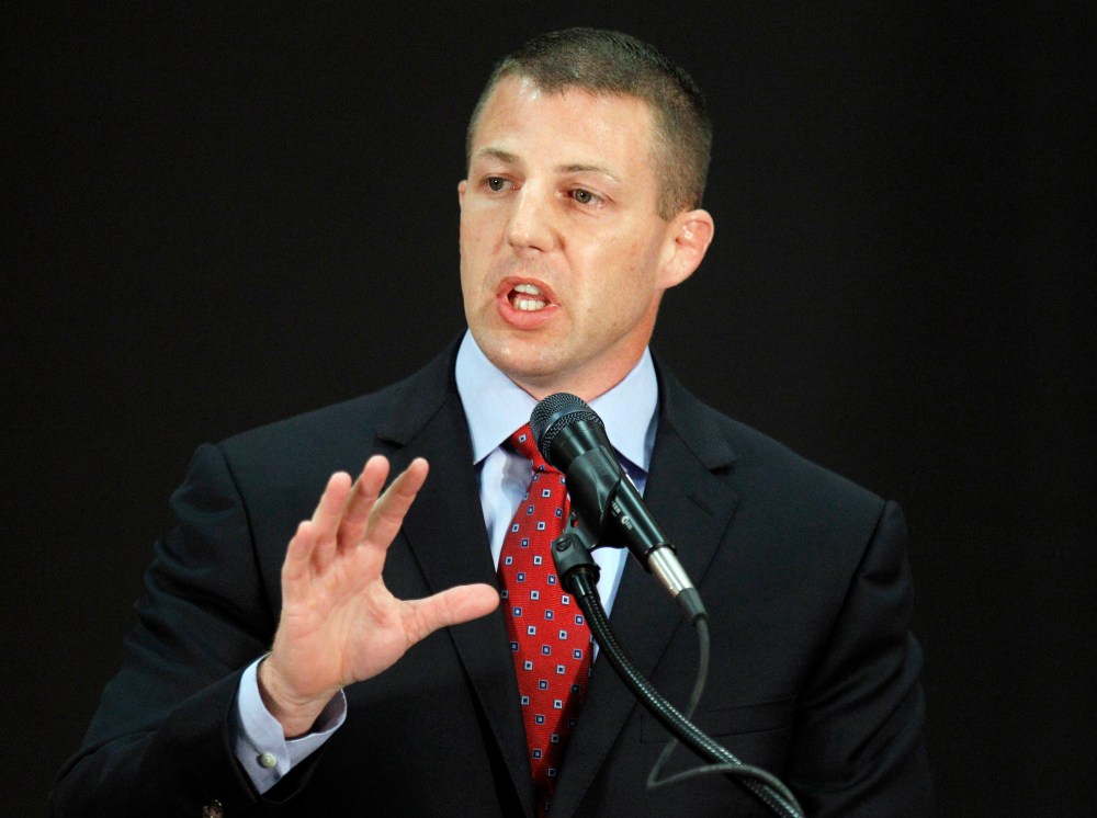 Republican candidate for the U.S. House of Representatives from the 2nd district of Oklahoma Markwayne Mullin answers a question during a debate at Rogers State University in Claremore, Okla. on Monday, Oct. 29, 2012.