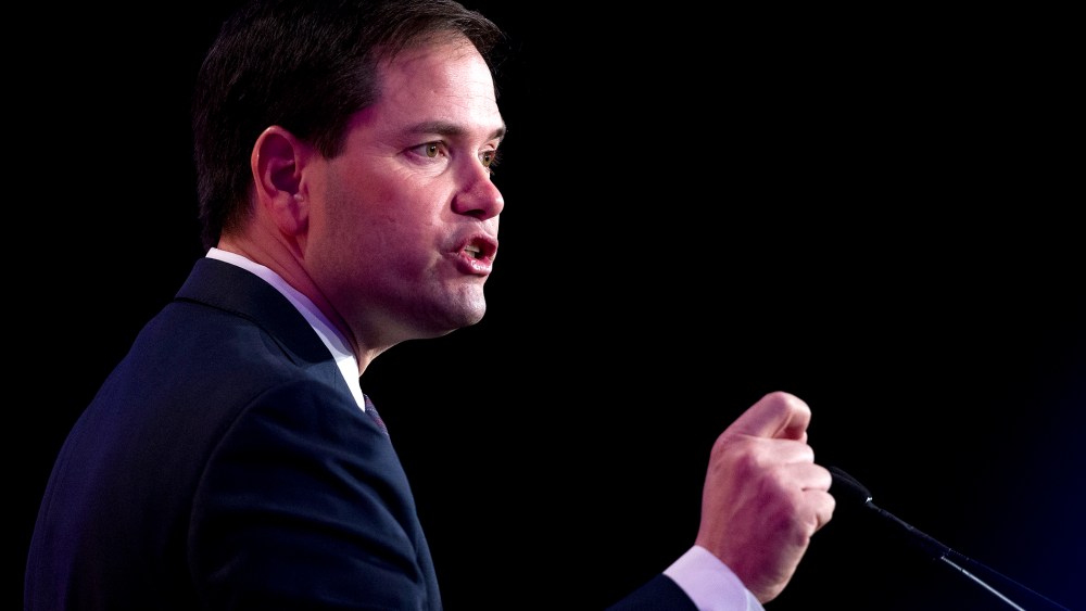 Sen. Marco Rubio, R-Fla., speaks at an event in Washington, D.C., March 10, 2015. (Photo by Pablo Martinez Monsivais/AP)