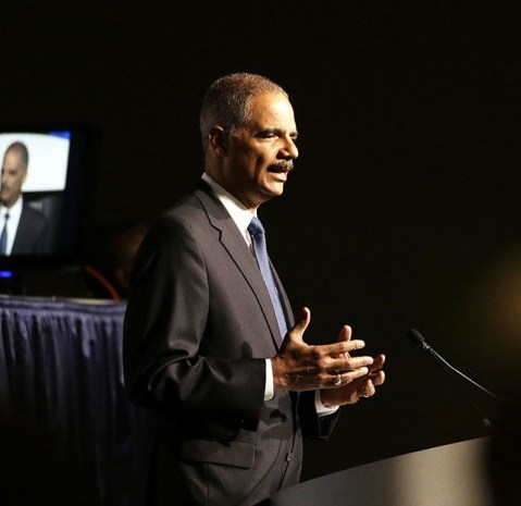 United States Attorney Gen. Eric Holder speaks to the American Bar Association Annual Meeting Monday, Aug. 12, 2013, in San Francisco. (Eric Risberg/AP)