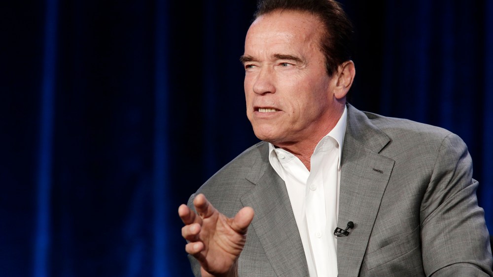 Arnold Schwarzenegger seen at an event on Jan. 16, 2014 in Pasadena, Calif. (Photo by Eric Charbonneau/Invision for Showtime/AP)