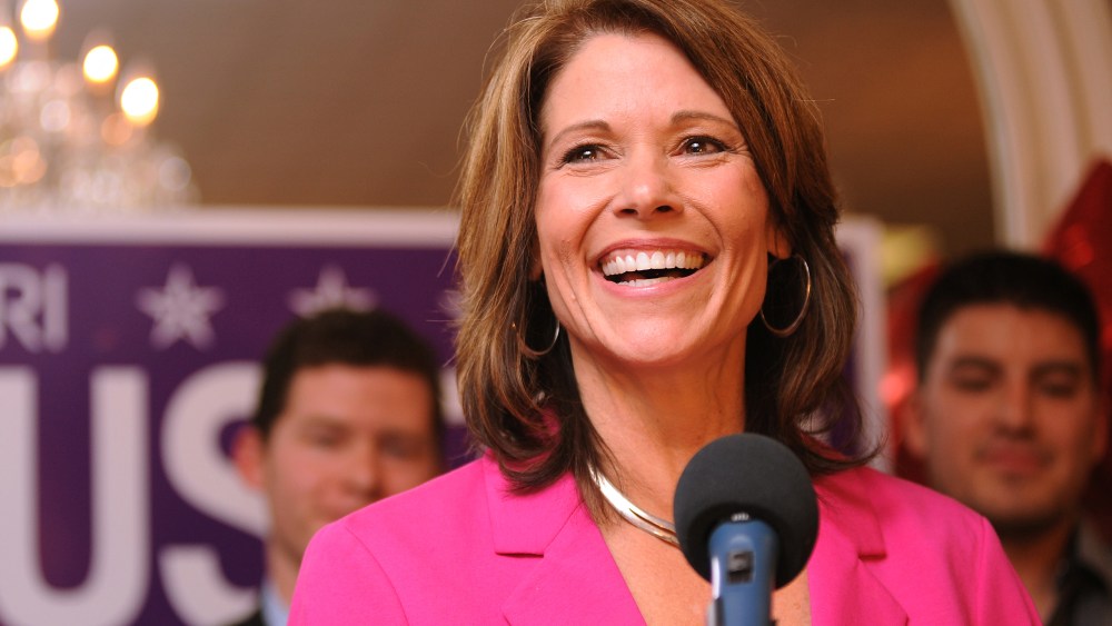 Cheri Bustos addresses supporters in Rock Island, Illinois, Nov. 6, 2012.