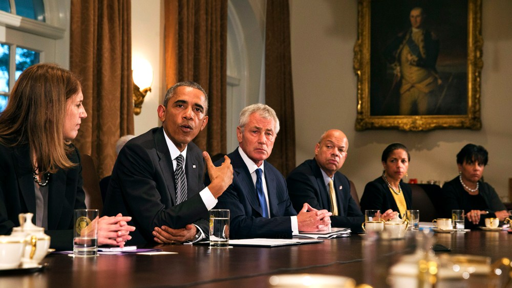 President Barack Obama speaks to the media about Ebola during a meeting in the Cabinet Room of the White House in Washington, D.C. on Oct. 15, 2014.