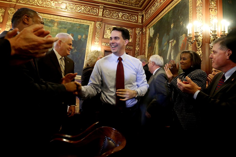Scott Walker (Photo by John Hart/Wisconsin State Journal/AP)