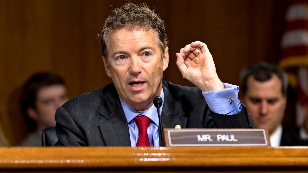Sen. Rand Paul, R-Ky., speaks during a hearing on Capitol Hill in Washington, May 21, 2013.