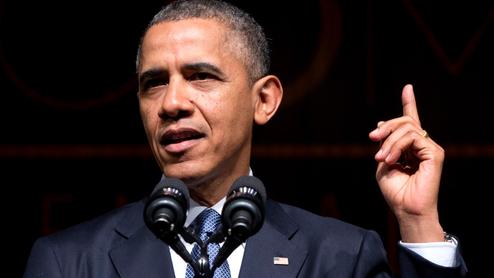 President Barack Obama speaks at the LBJ Presidential Library, April 10, 2014, in Austin, Texas, during the Civil Rights Summit to commemorate the 50th anniversary of the signing of the Civil Rights Act.