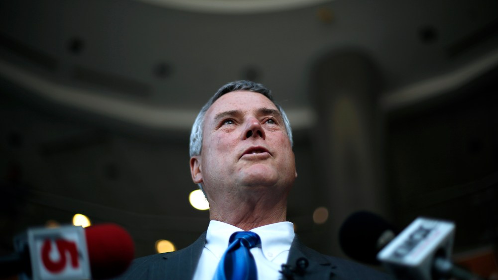 St. Louis County Prosecuting Attorney Robert P. McCulloch speaks during a news conference, April 15, 2014, in Clayton, Mo.