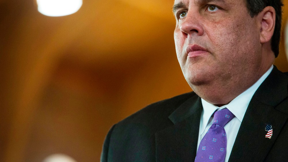 New Jersey Governor Chris Christie attends a statewide prayer service in Newark, N.J., Oct. 29, 2013.